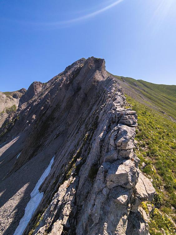 Inizio della salita attraverso la cresta