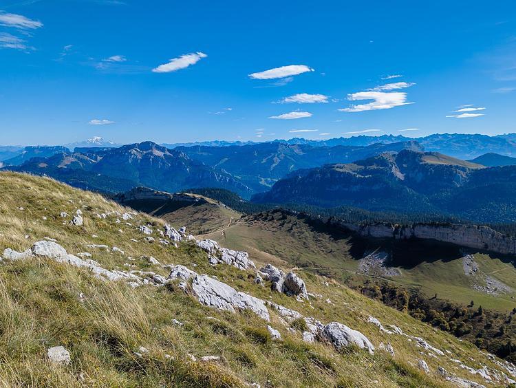 View of Grand Som and Mont-Blanc from the summit