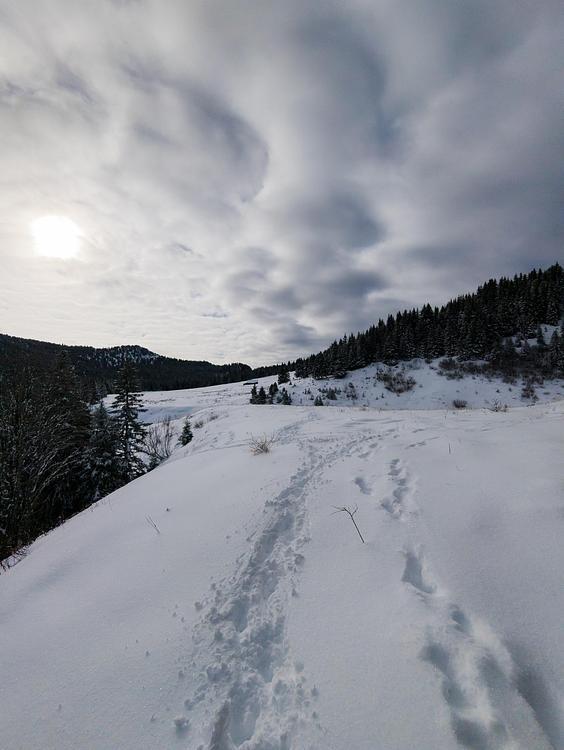 Col du Pertuis depuis La Blonnière dans la neige