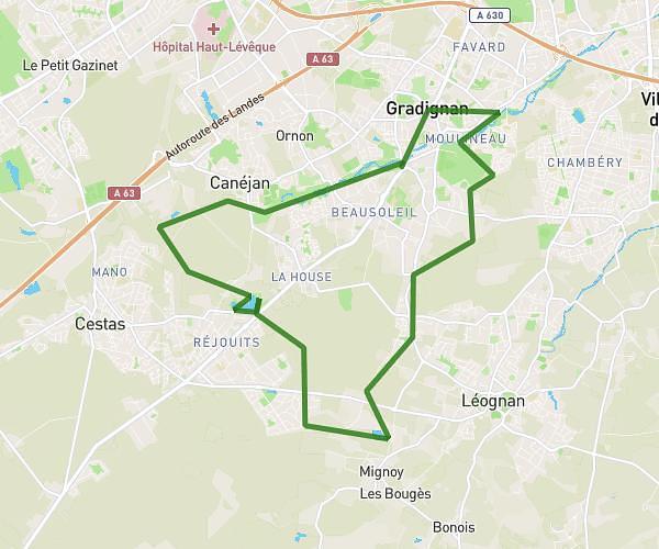 Boucles du Lac vert et Bleu de Léognan au départ du Prieuré de Cayac