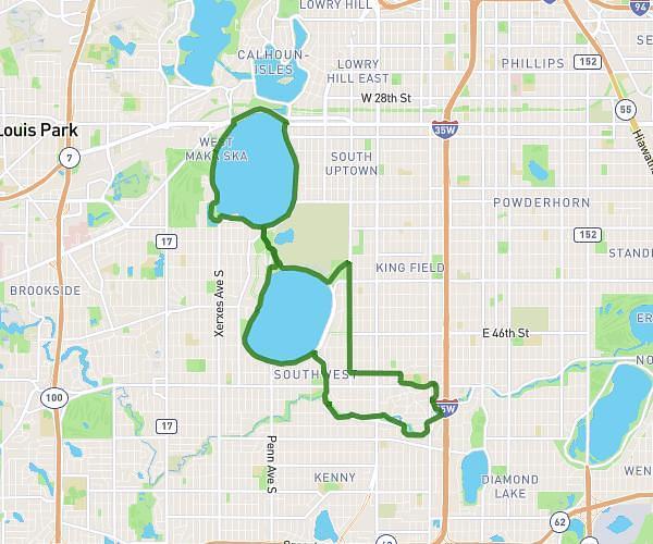 around two lakes