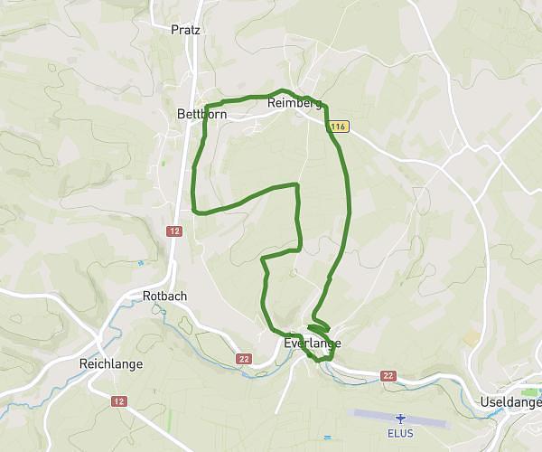 Wanderstrecke Everlange