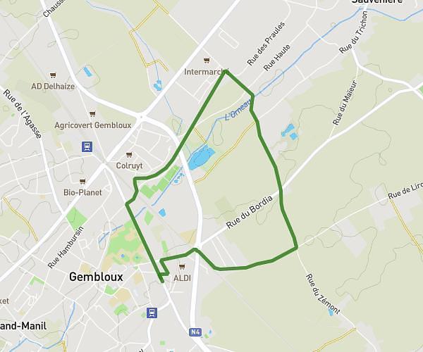 Parcours 5km Gbx-champs-Ravel