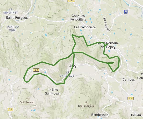 Boucle 16 km Saint Romain de Popey / Ancy