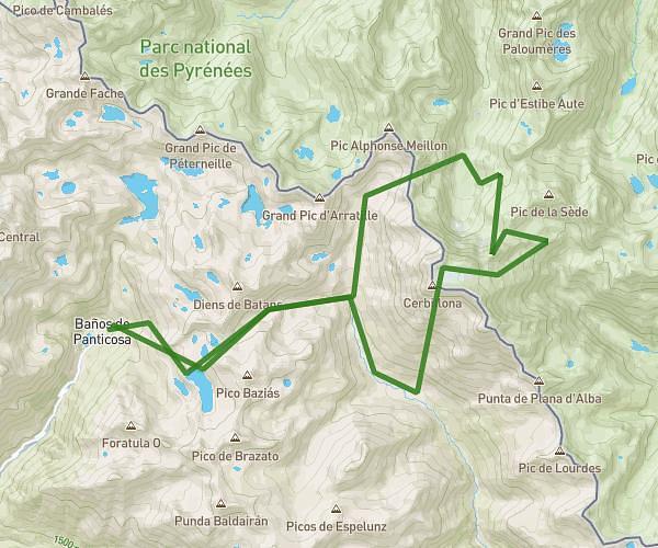 Desde baños de panti; Vignemale &amp; petit x GR11