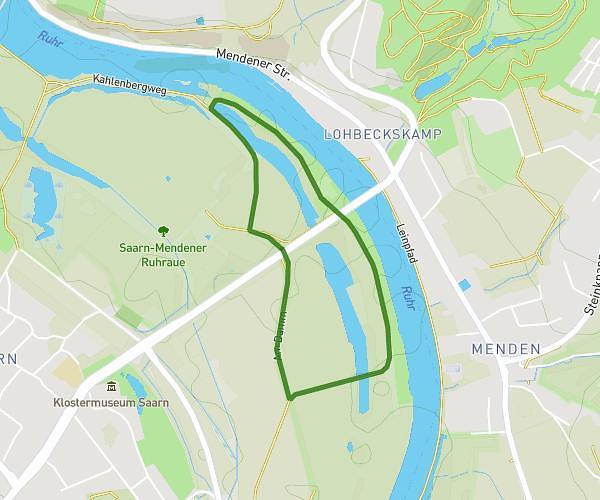 Saarn Mendener Ruhrauen-Weg ab Brücke