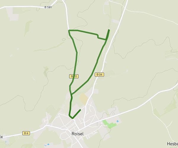 Rroisel vers Villers faucon retour par ancienne voie ferrée.6km