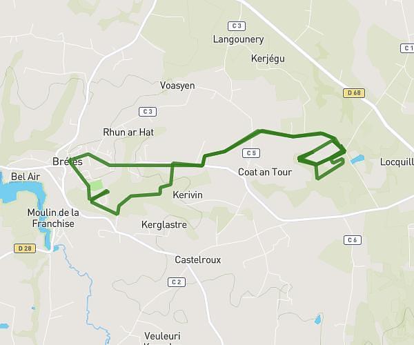 Brélès jusqu'au château de kergroades