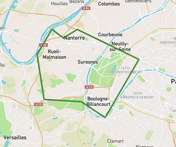 Nanterre - Def - Eiffel - celle saint cloud - nanterre