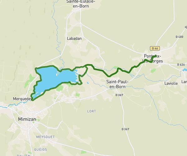 aller + tour du lac d'Aureilhan + retour