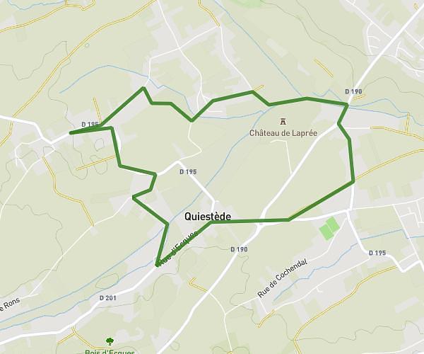 Chemin cailloux rouge