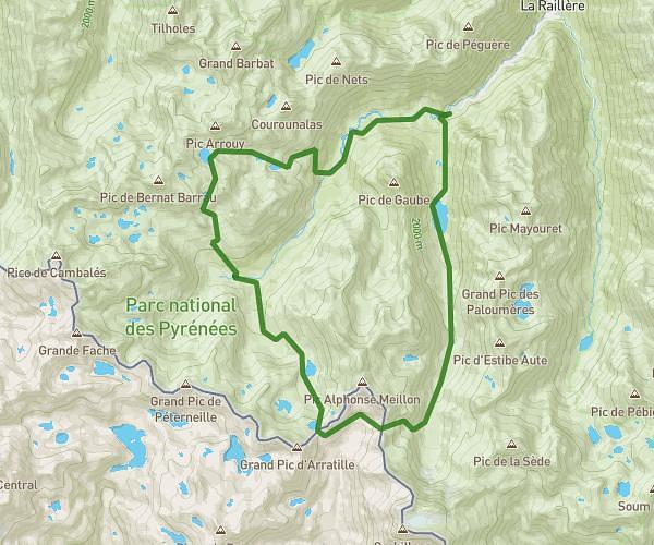 Boucle vallée de Gaube / vallée du Marcadeau par le Circo del Ara