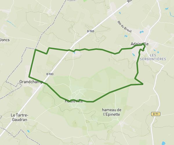 Adainville->La Hauteville->Grandchamp