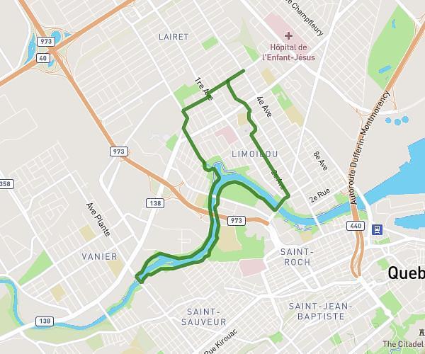 8 km rivière