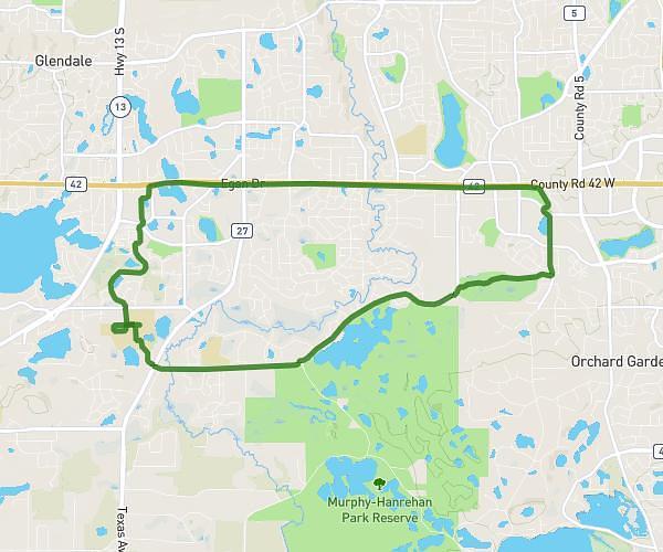 10 mi loop, Burnsville Boardwalk and 42