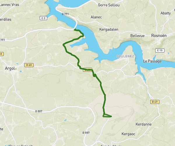 MENEZ HOM à partir du pont de TERENEZ