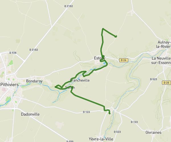 Yevres Le Chatel - Vallée de l'Oeuf - Estouy - Les feulardes