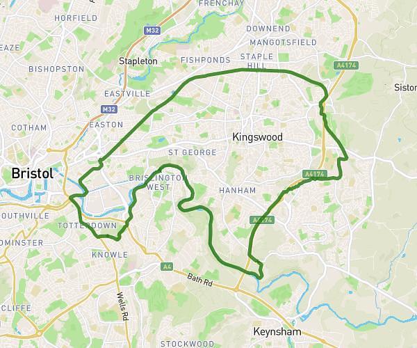 Bath path to NCN 16 to Chequers to Beeses and back