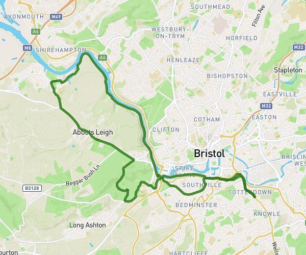 Ashton court to Pill and towpath home