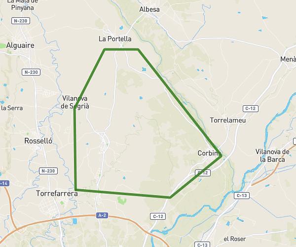 Torrefarrera - Corbins - Portella - Vilanova de Segrià - Torrefarrera