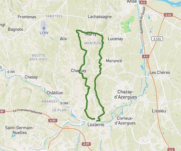 Lozanne. St Jean des vignes. Marcy. Charnay