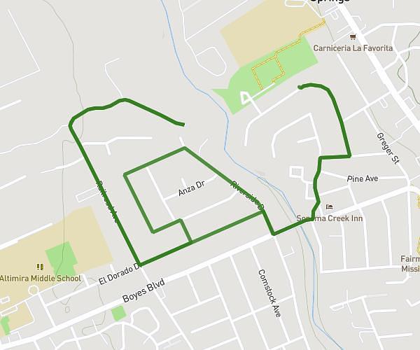 Riverside, Country Club and back