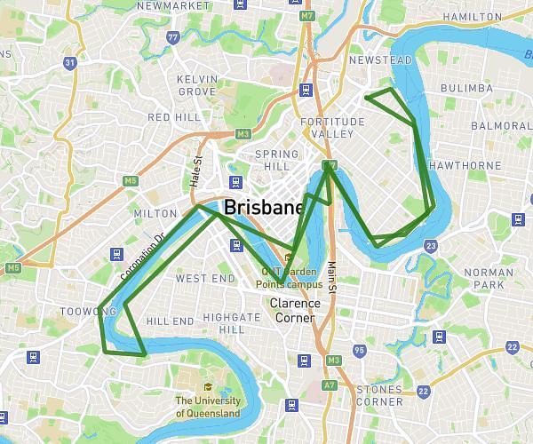 Newstead to Toowong and back