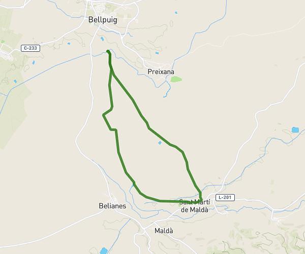 Bellpuig-Belianes-Sant Martí de Maldà-Bellpuig