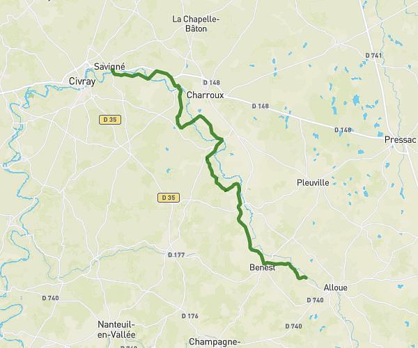 alloue savigne 28km