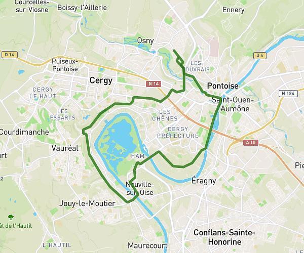 Boucle via Cergy Port Jouy La Justice
