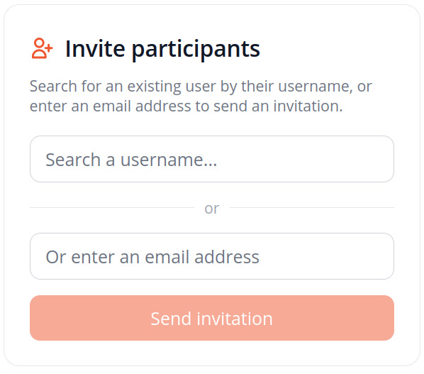 Invite friends or participants
