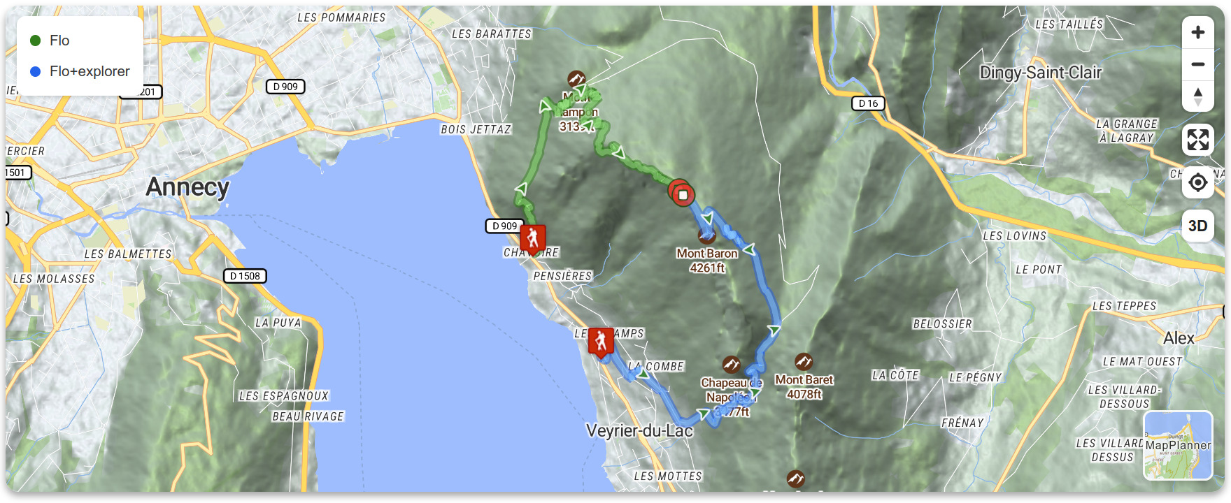 View multiple routes on one map