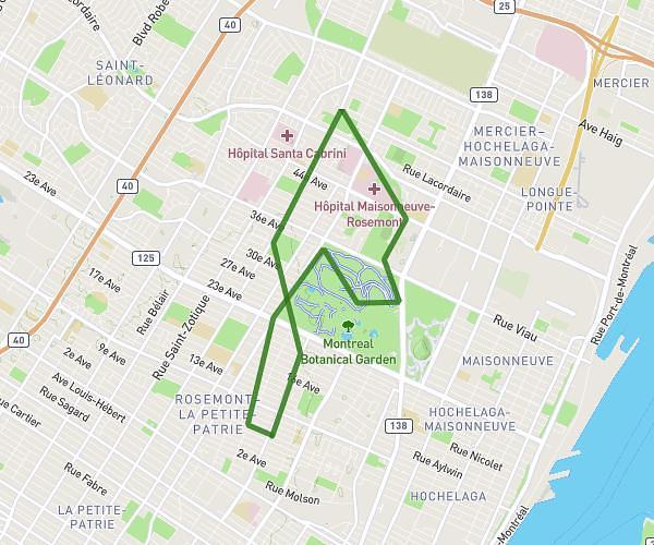 Montreal parc Maisonneuve 12,8km