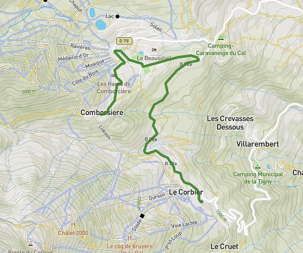 Le Corbier - Comborcière par la route