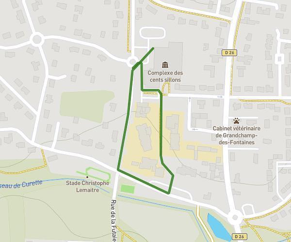Parcours 700m si pas bloqué en bas par les travaux