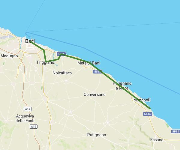 Da Bari al Campeggio Santo Stefano