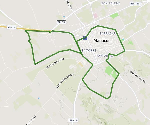 ruta larga 16 km manacor