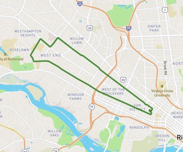 10 mile richmond route