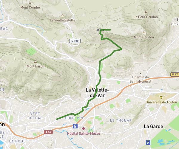 De Toulon à Route du Fort Coudon
