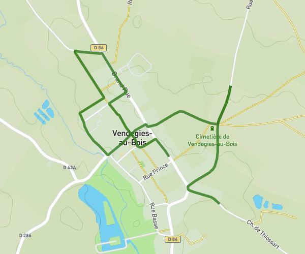 Partie 1 Mairie de Vendegies-au-Bois à Chemin de Thiossart