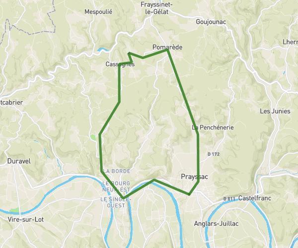 Autour de Prayssac 23km très difficile