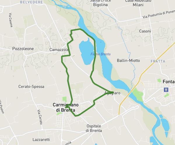 Percorso 9 km Marcia sul brenta 2026