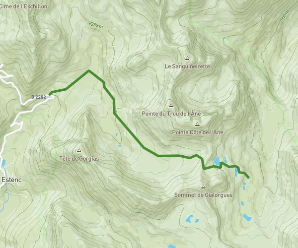 De Ruisseau de Sanguinière à Lacs de Gialorgues