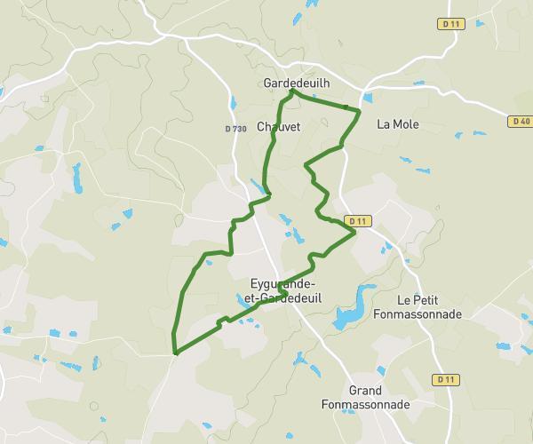 Autour de DFCI Double - Piste Eygurande et Gardedeuil