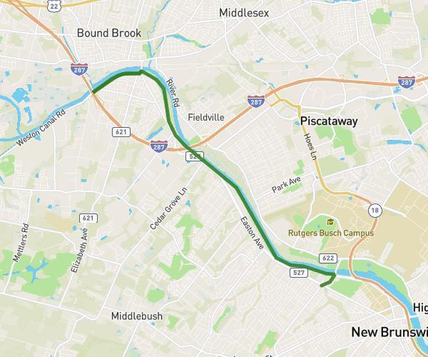 From Delaware &amp; Raritan Canal Towpath to Franklin Township