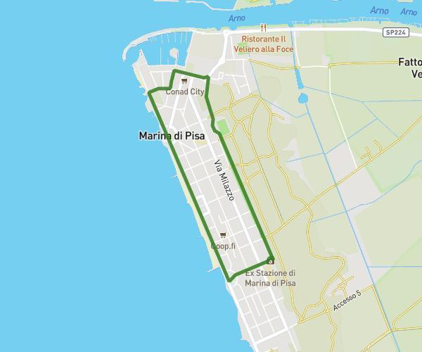 Percorso 3,5 Marina di Pisa