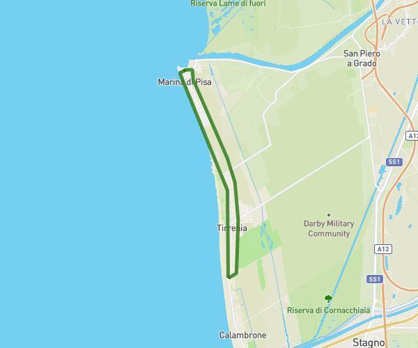 Percorso 16Km Marina di Pisa