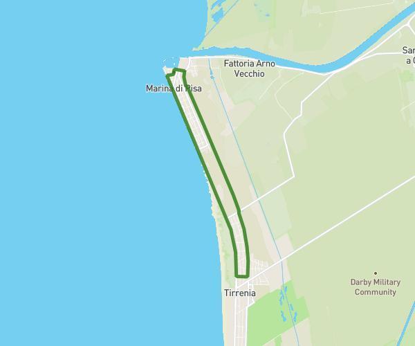 Percorso  12Km  Marina di Pisa