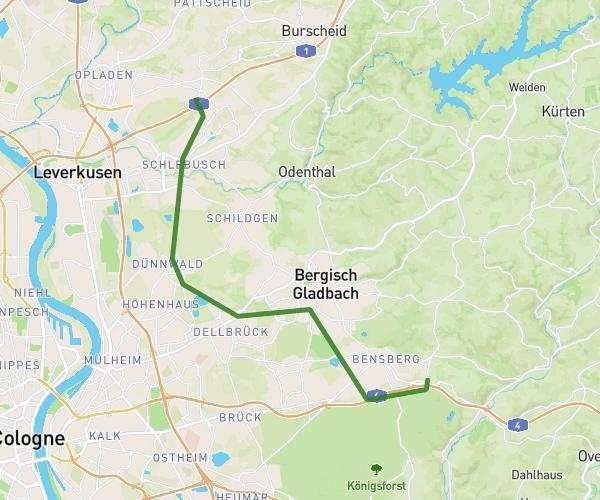 Von Leverkusen nach Bergisch Gladbach