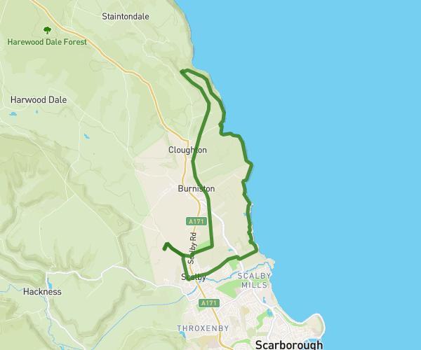 Hayburn Wyke on the cinder track and back via Clevelend Way